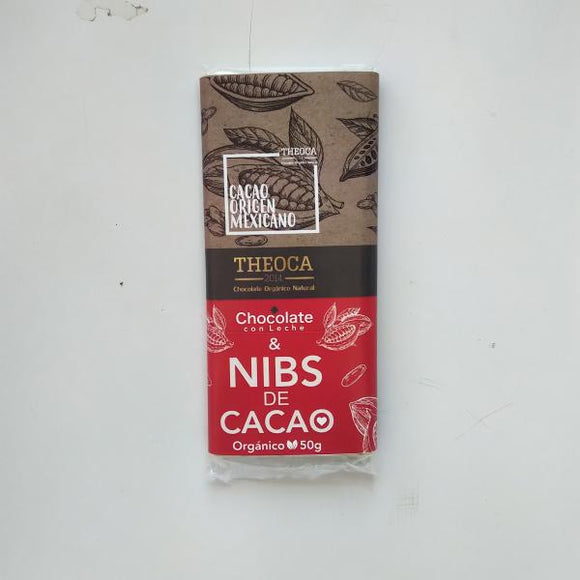 CHOCOLATE THEOCA 50G NIBS CON LECHE