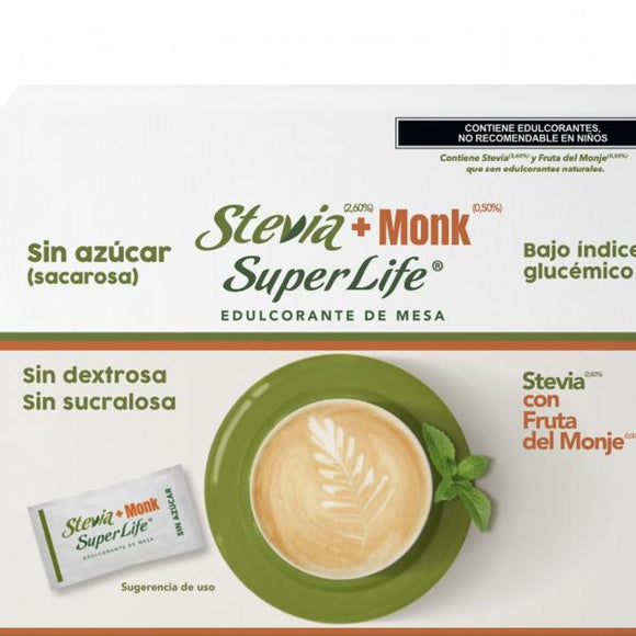 STEVIA SUPERLIFE + MONK  C/30 SOBRES 1G