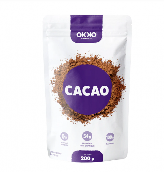 CACAO EN POLVO PURO 200G OKKO