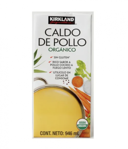 CALDO DE POLLO ORGANICO KIRKLAND 946 ML.
